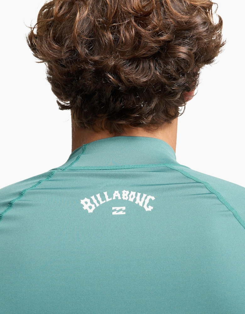 Mens Waves All Day Short Sleeve Swim Swimming Rash Vest