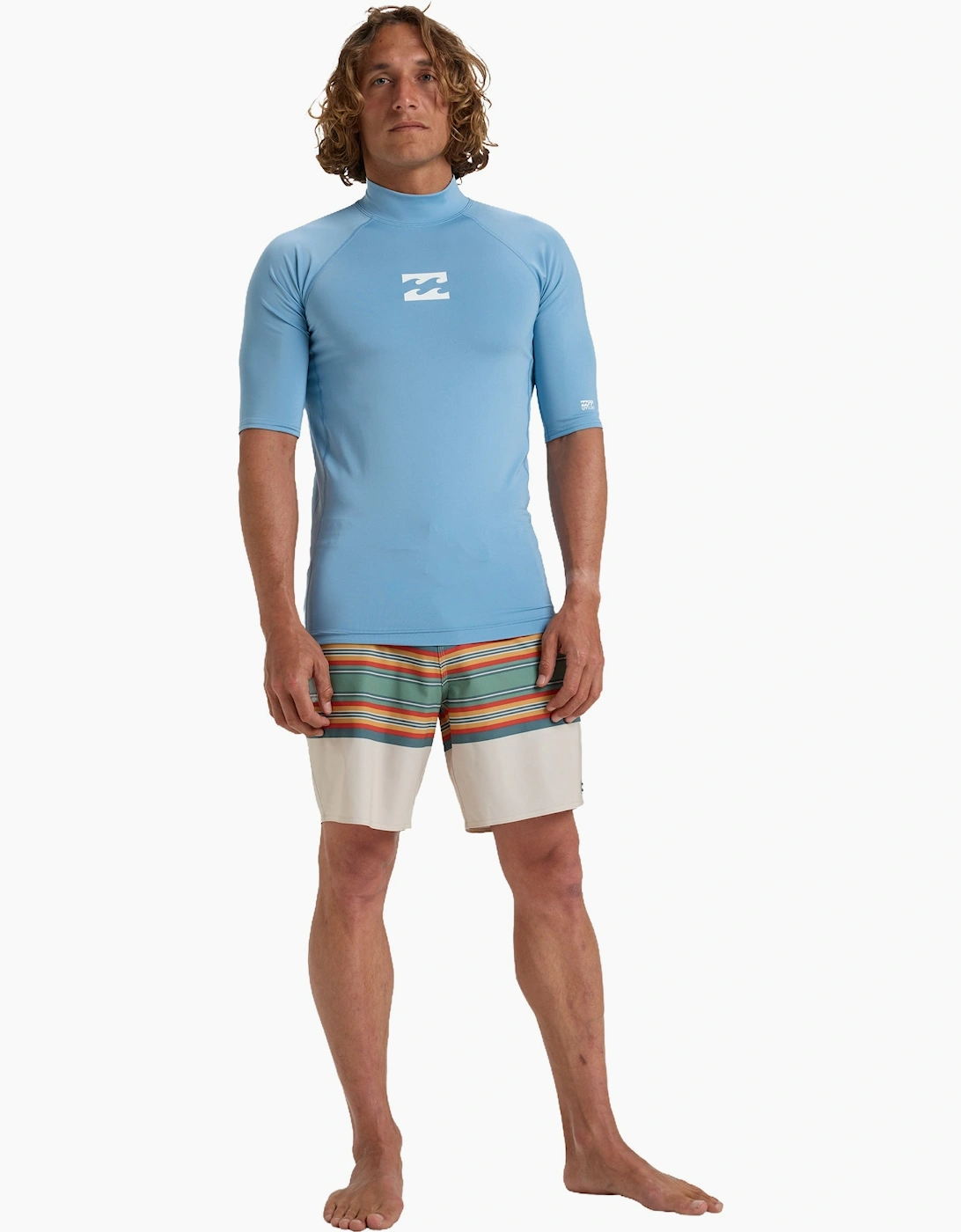 Mens Waves All Day Short Sleeve Swim Swimming Rash Vest