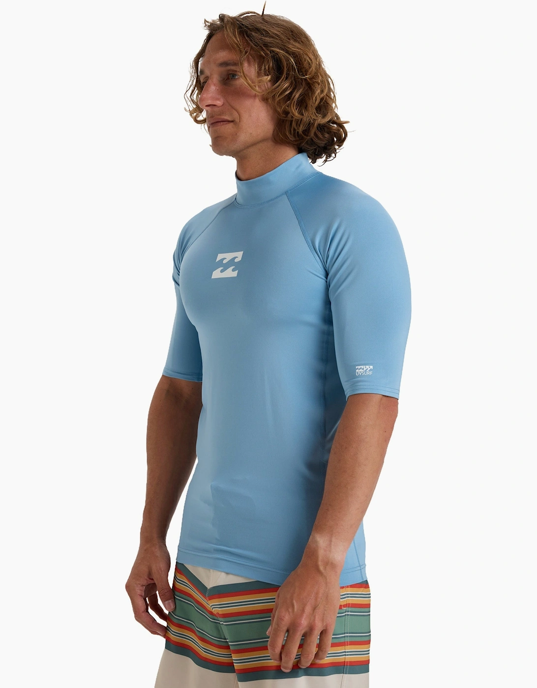 Mens Waves All Day Short Sleeve Swim Swimming Rash Vest