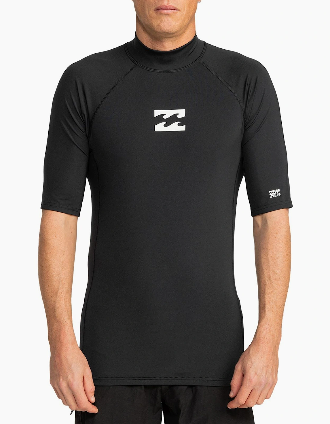 Mens Waves All Day Short Sleeve Swim Swimming Rash Vest