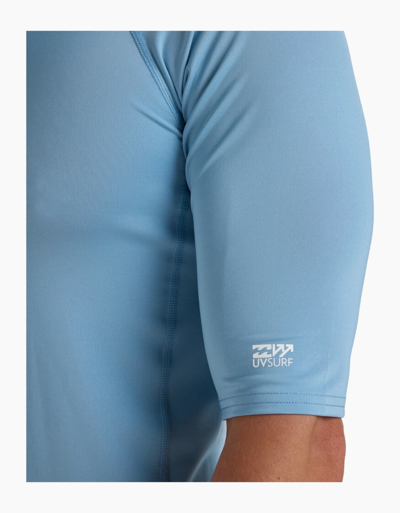 Mens Waves All Day Short Sleeve Swim Swimming Rash Vest