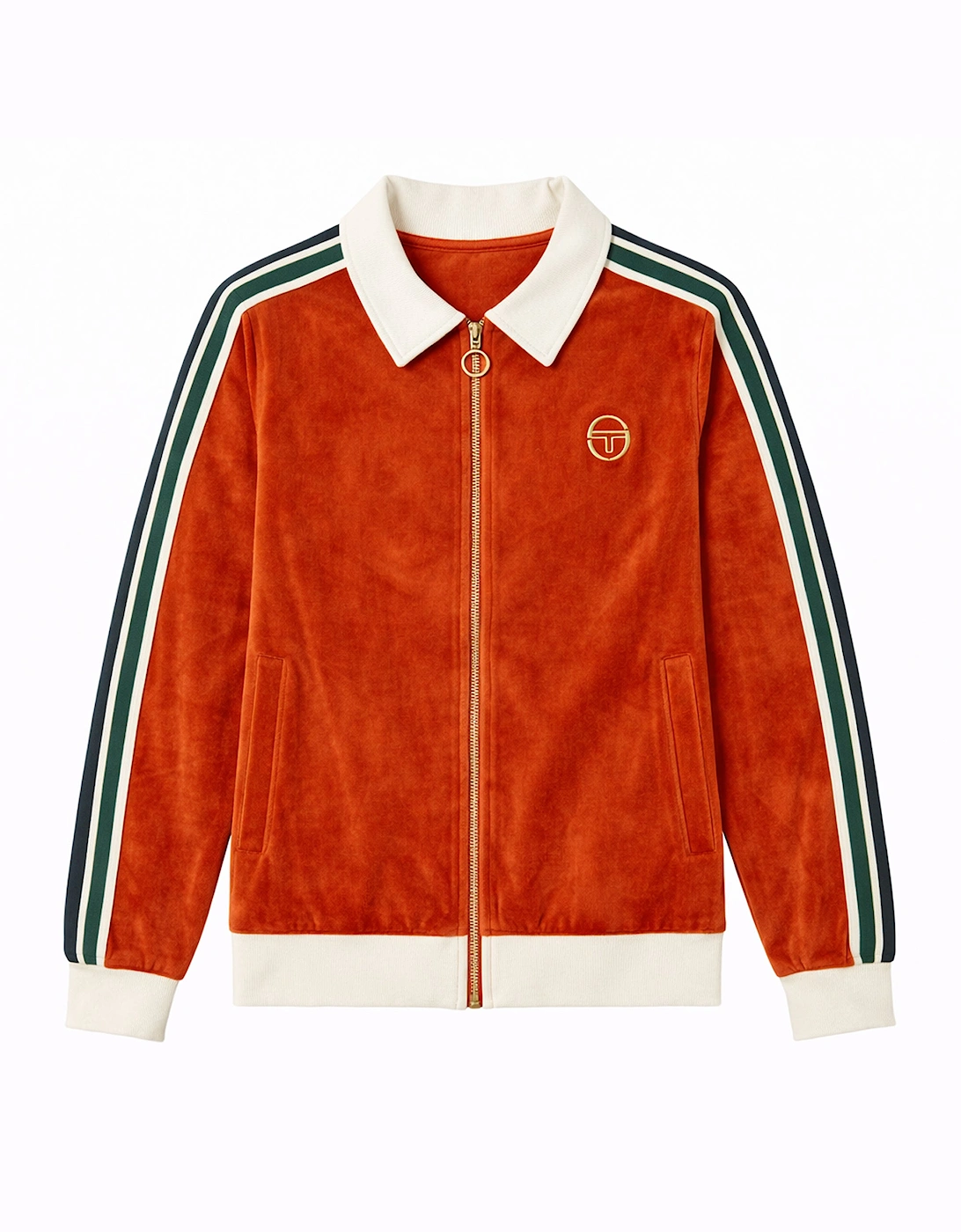 Monte Velour Track Top Jacket Rooibos Tea/Gardenia, 4 of 3