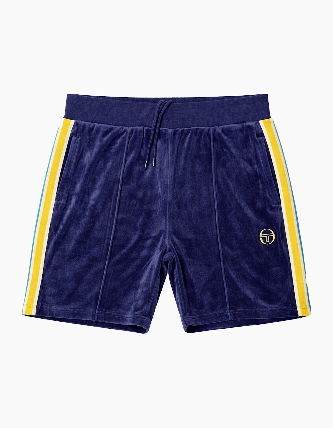 Sergio Tacchini Men's Navy Monte Velour Shorts Maritime Blue/Mango Mint  Xl