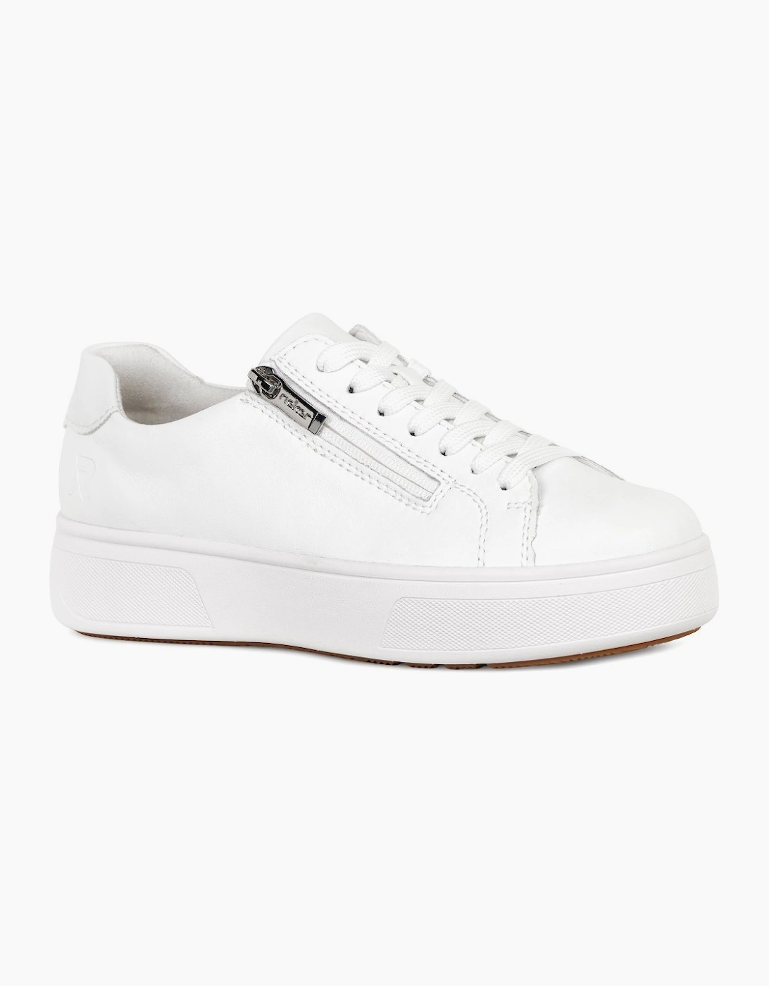 Rieker Women's Zip & Lace Platform Trainers - Rkr43539 / 328 768 - White Leather Size 8 - Image 5