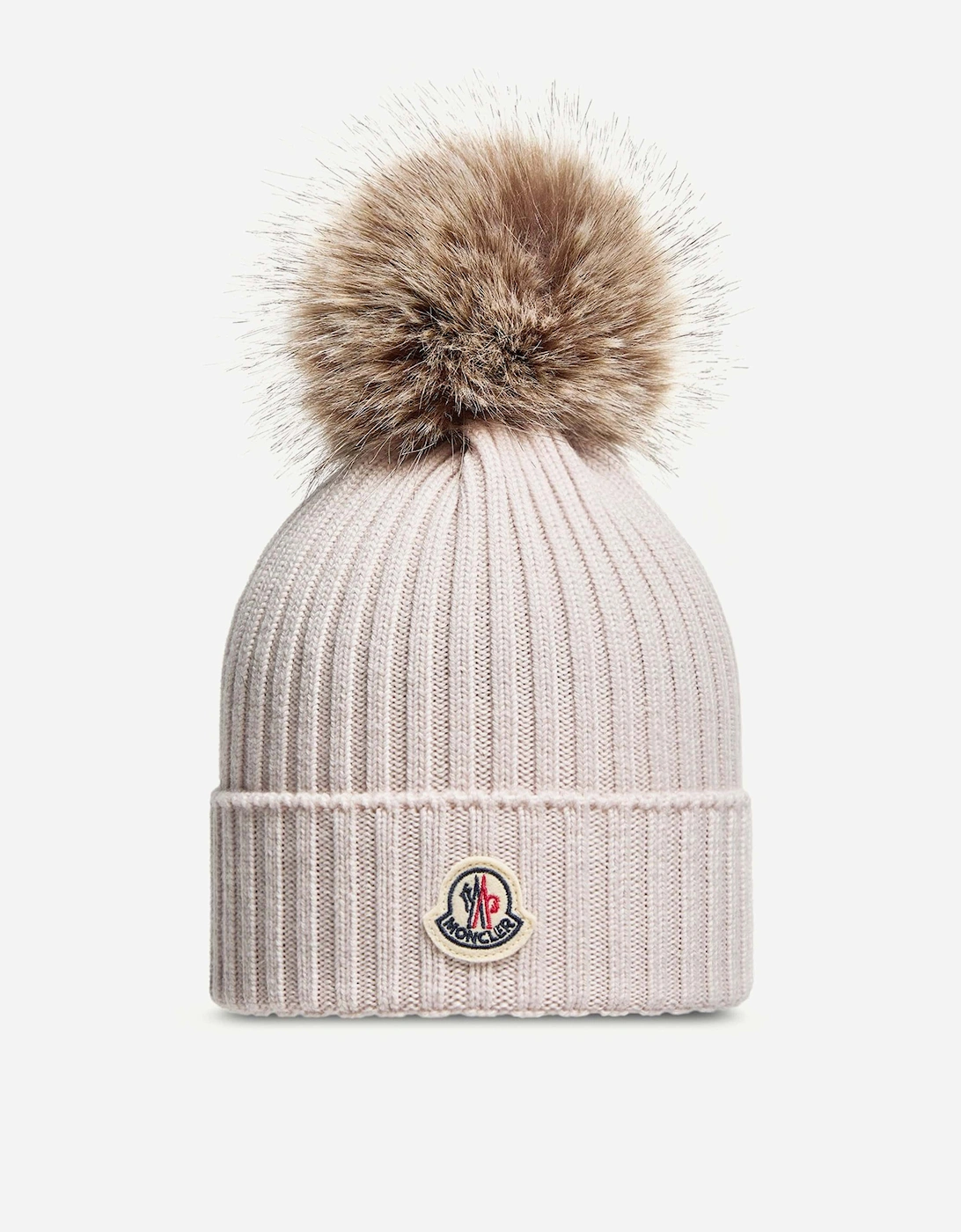 Moncler Girls Multi  Enfant Wool Pom-Pom Hat  Beige - Size 4 - 6 Yrs S 50-52 Cm Kids