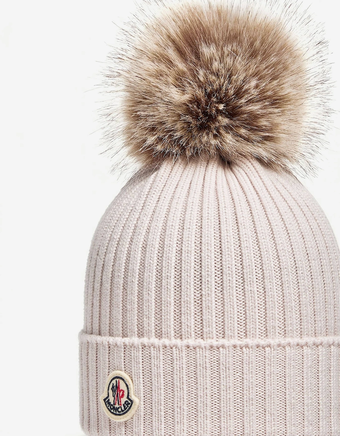 Enfant Girls Wool Pom-Pom Hat in Beige