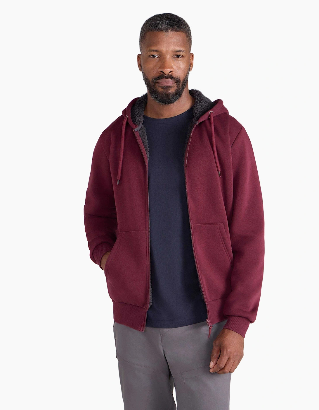 Mens Dalton Borg Lined Full Zip Hoodie