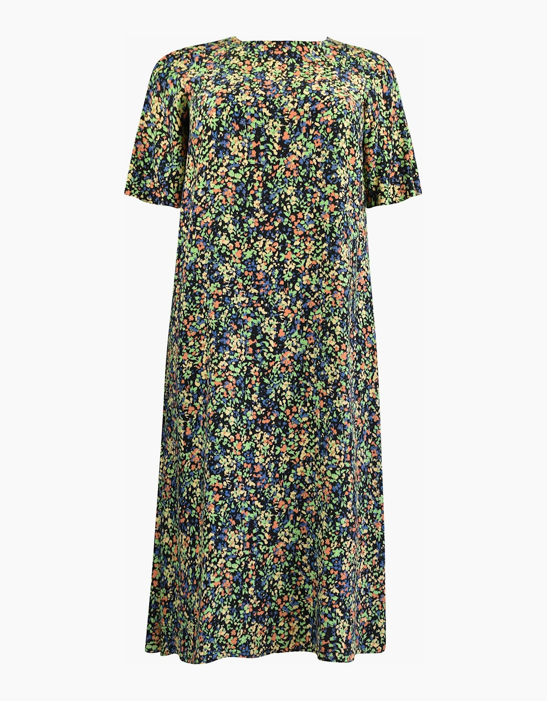 Floral Flutter Sleeve Midaxi T-Shirt Dress