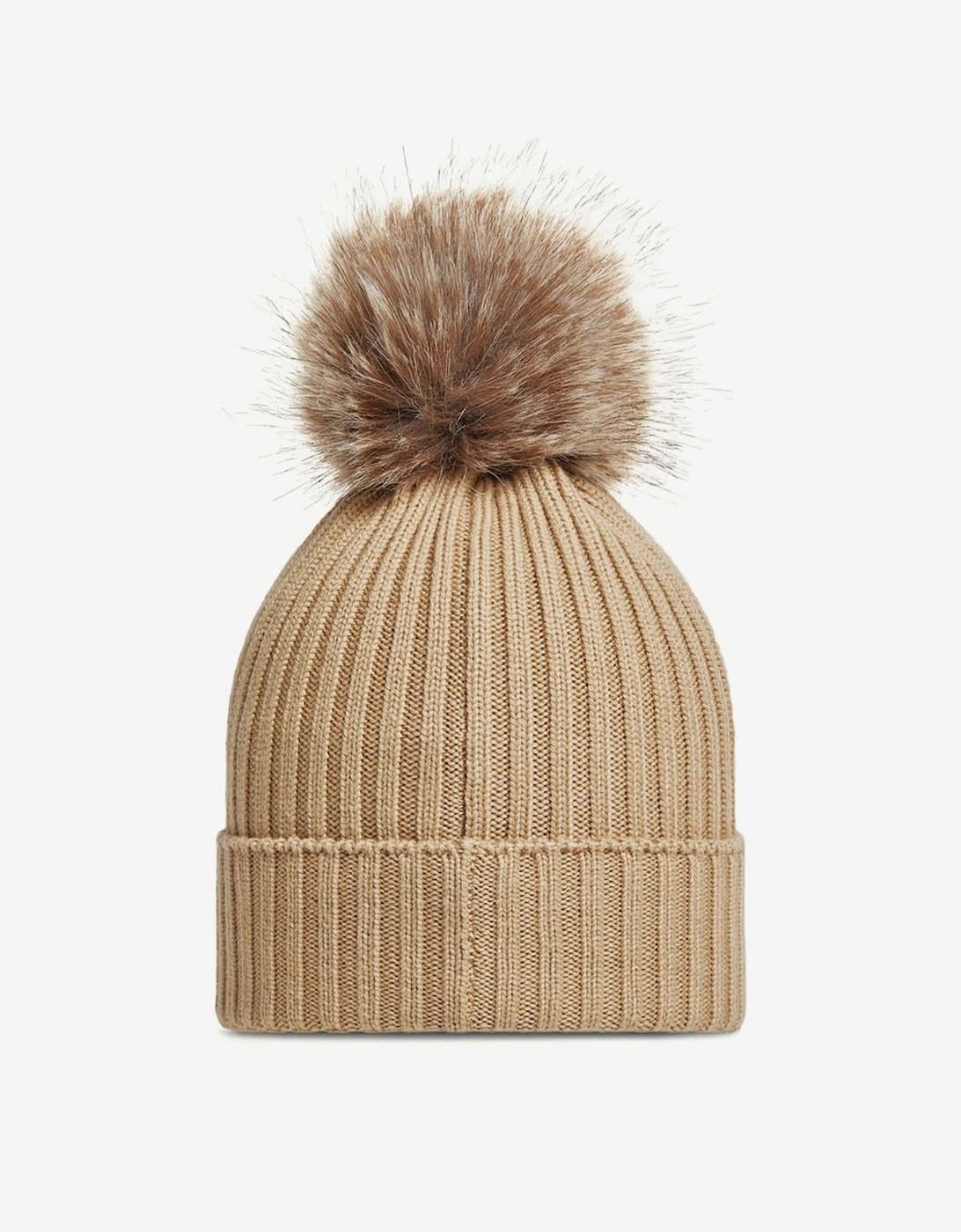 Moncler Enfant Girls Knitted Pom Pom Hat in Beige