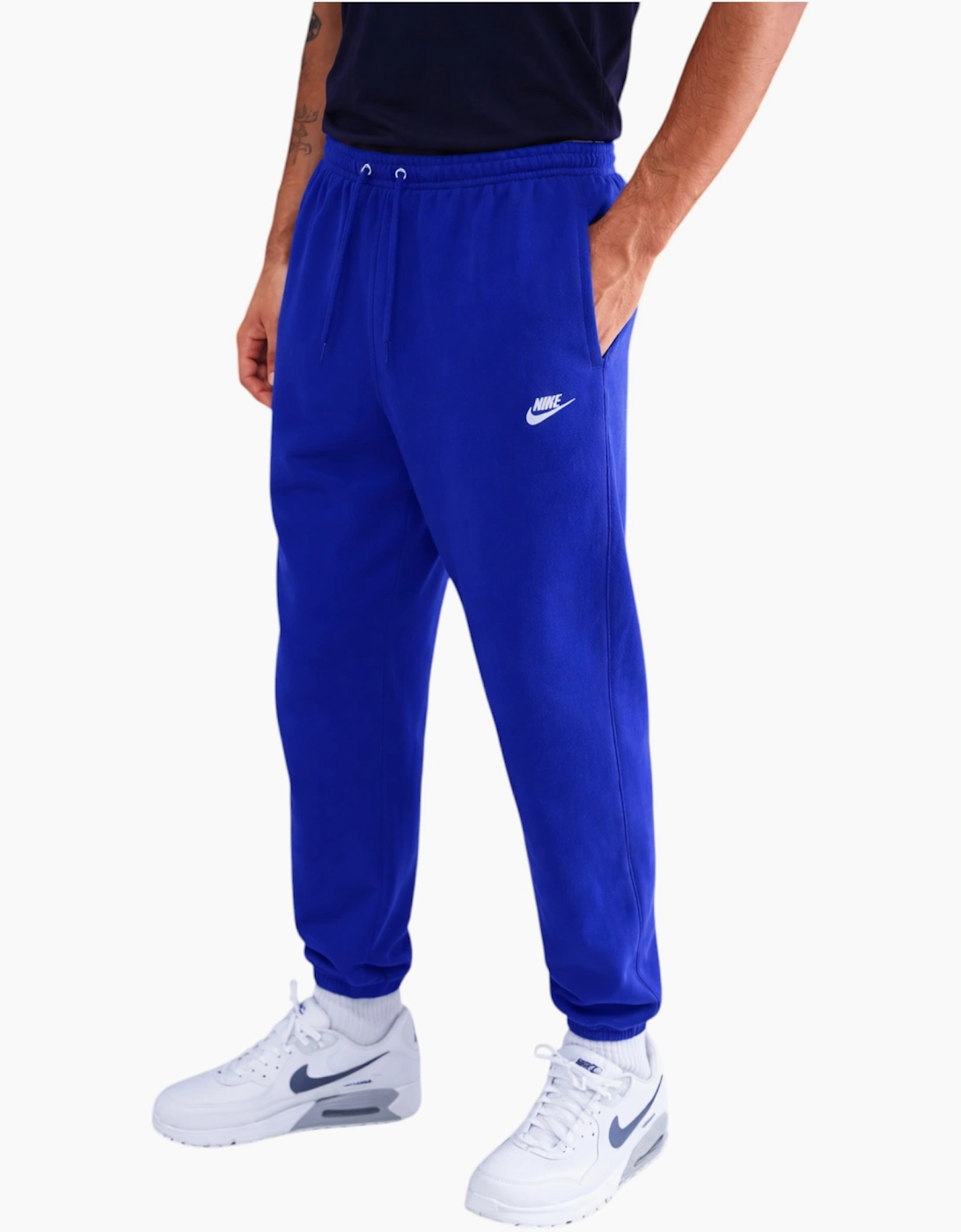 Nike Men's Blue Club Joggers Fn3808 Cuffed Brushed Trousers  33/32/32 M