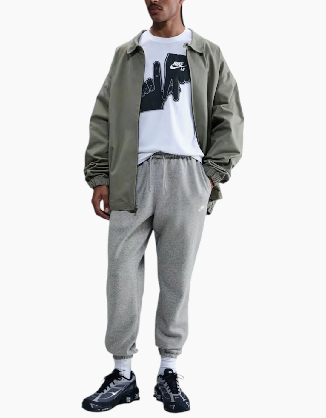Nike Men's Grey Club Joggers Fn3808 Cuffed Brushed Trousers - Size: 32/30/31/Regular/36