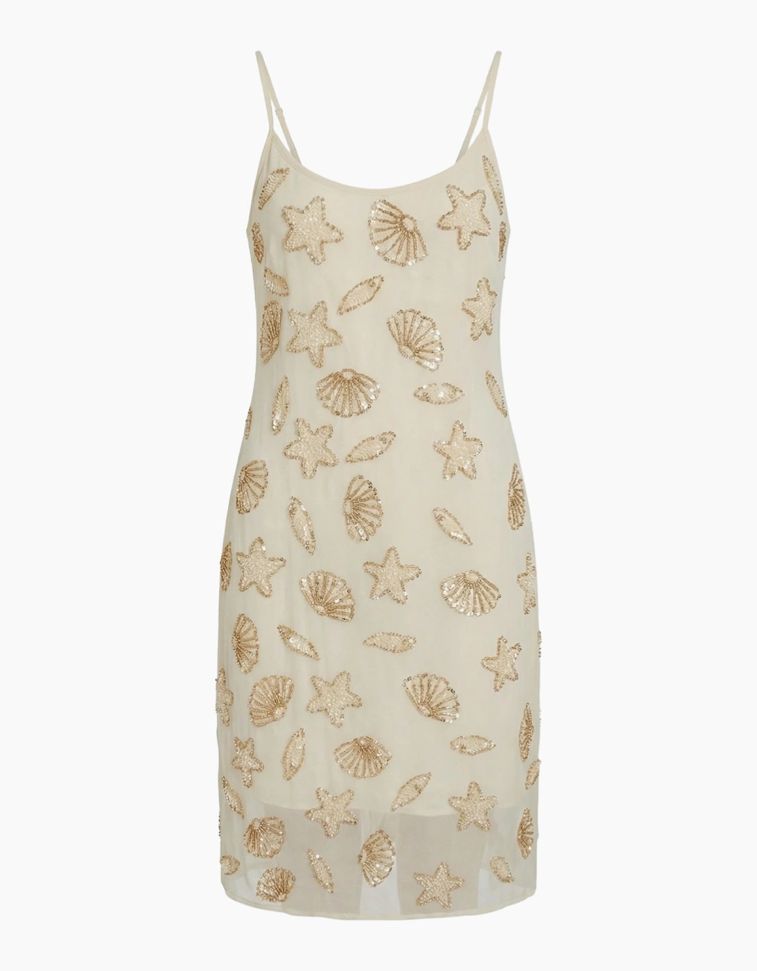 Ivory Seashell Motif Slip Dress