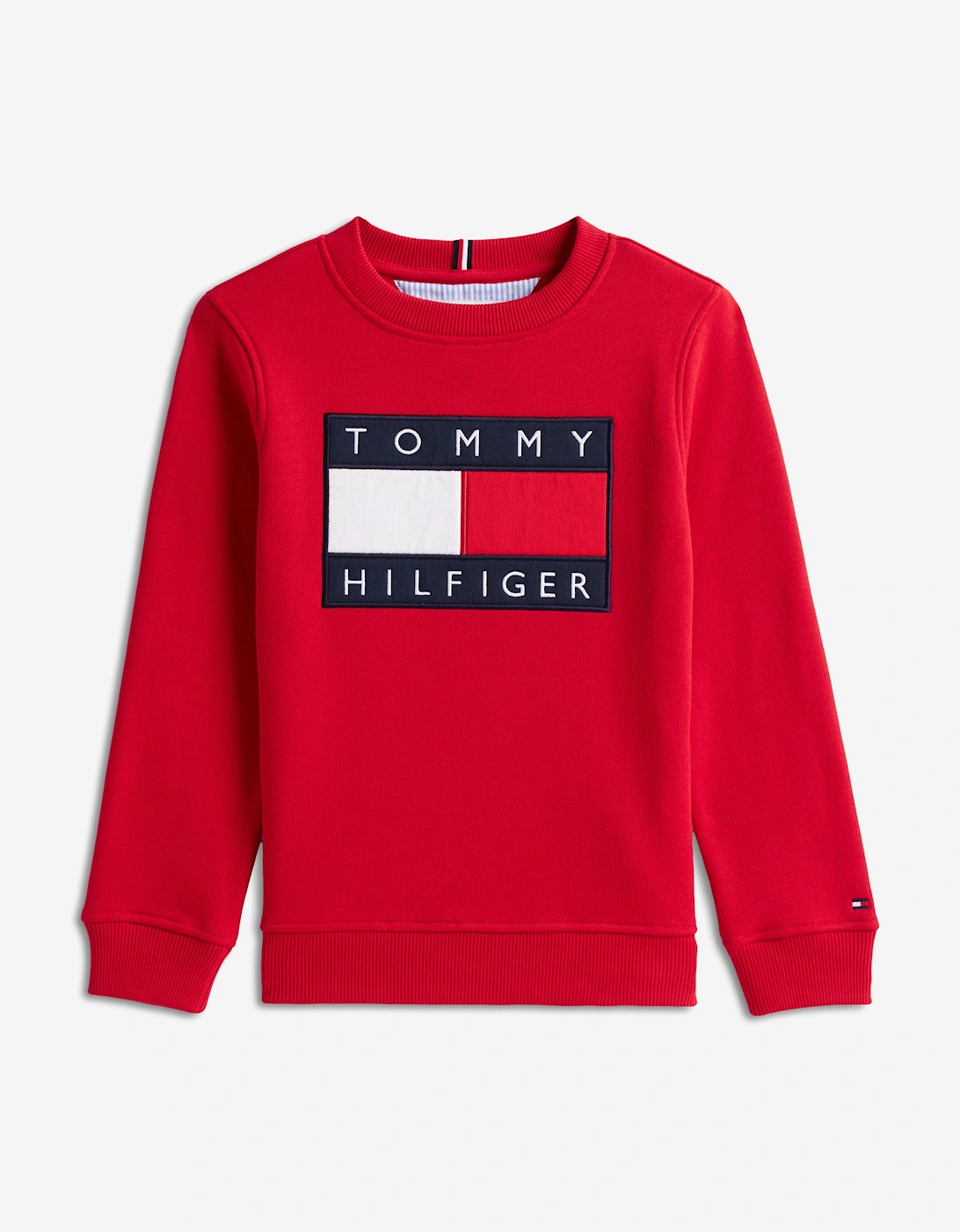 Tommy Hilfiger Girls Red Heritage Flag Sweatshirt In  3 Years Size 3 Yrs Kids