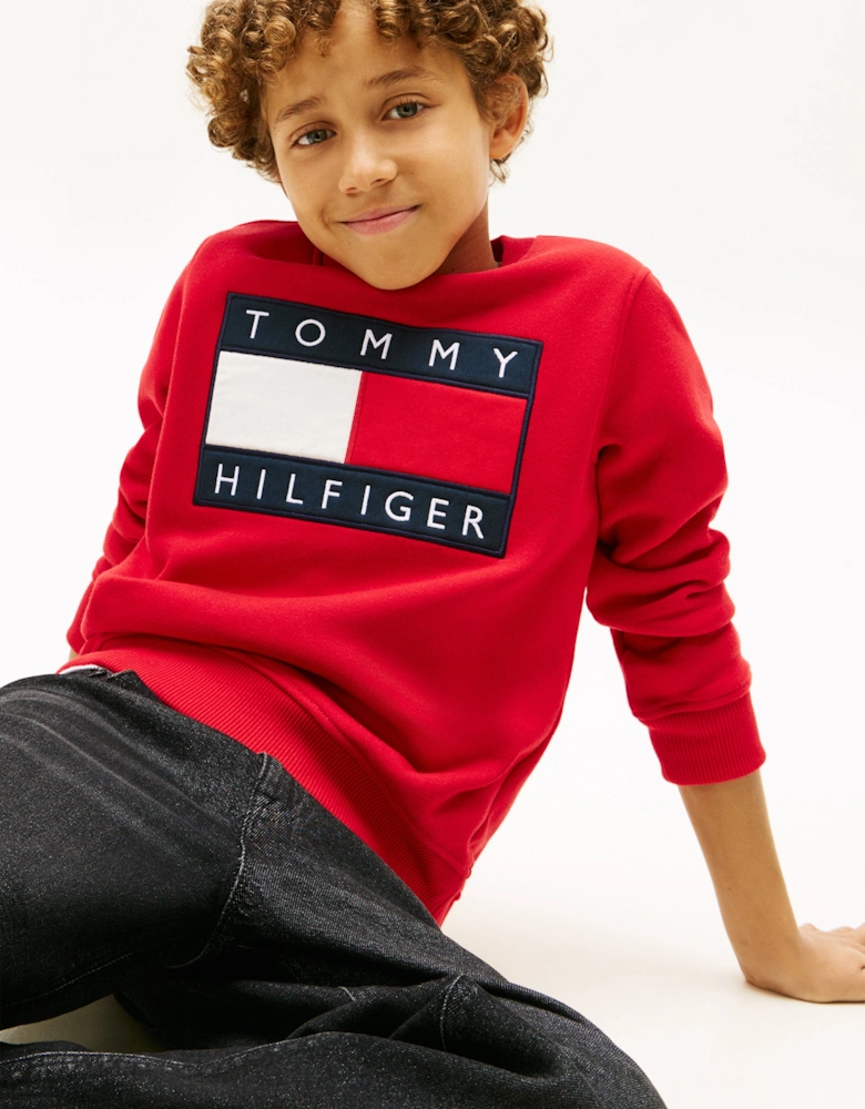 Kids Heritage Flag Sweatshirt in Red