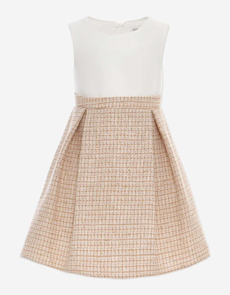 Girls Jacket and Skirt Set in Beige