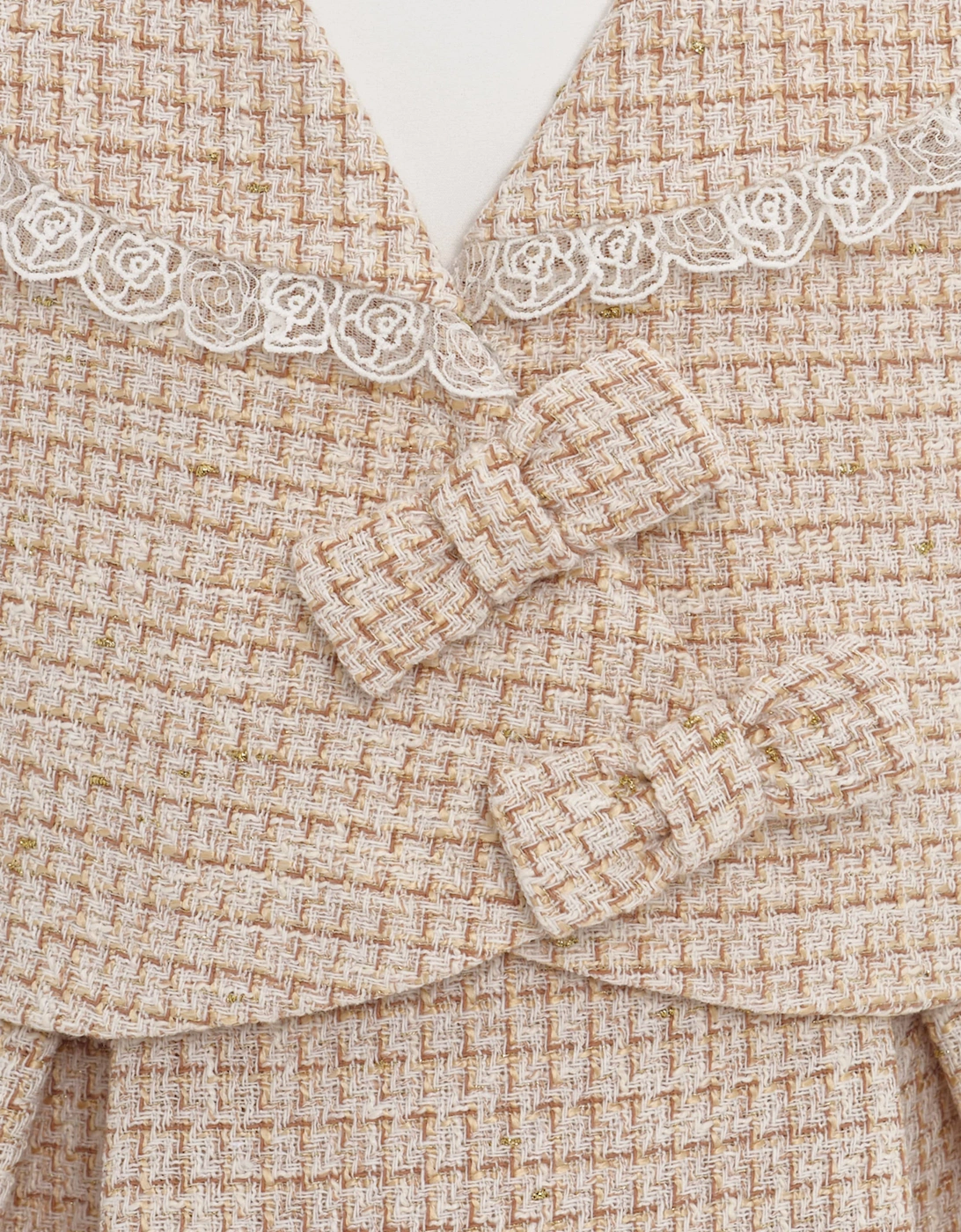 Girls Jacket and Skirt Set in Beige