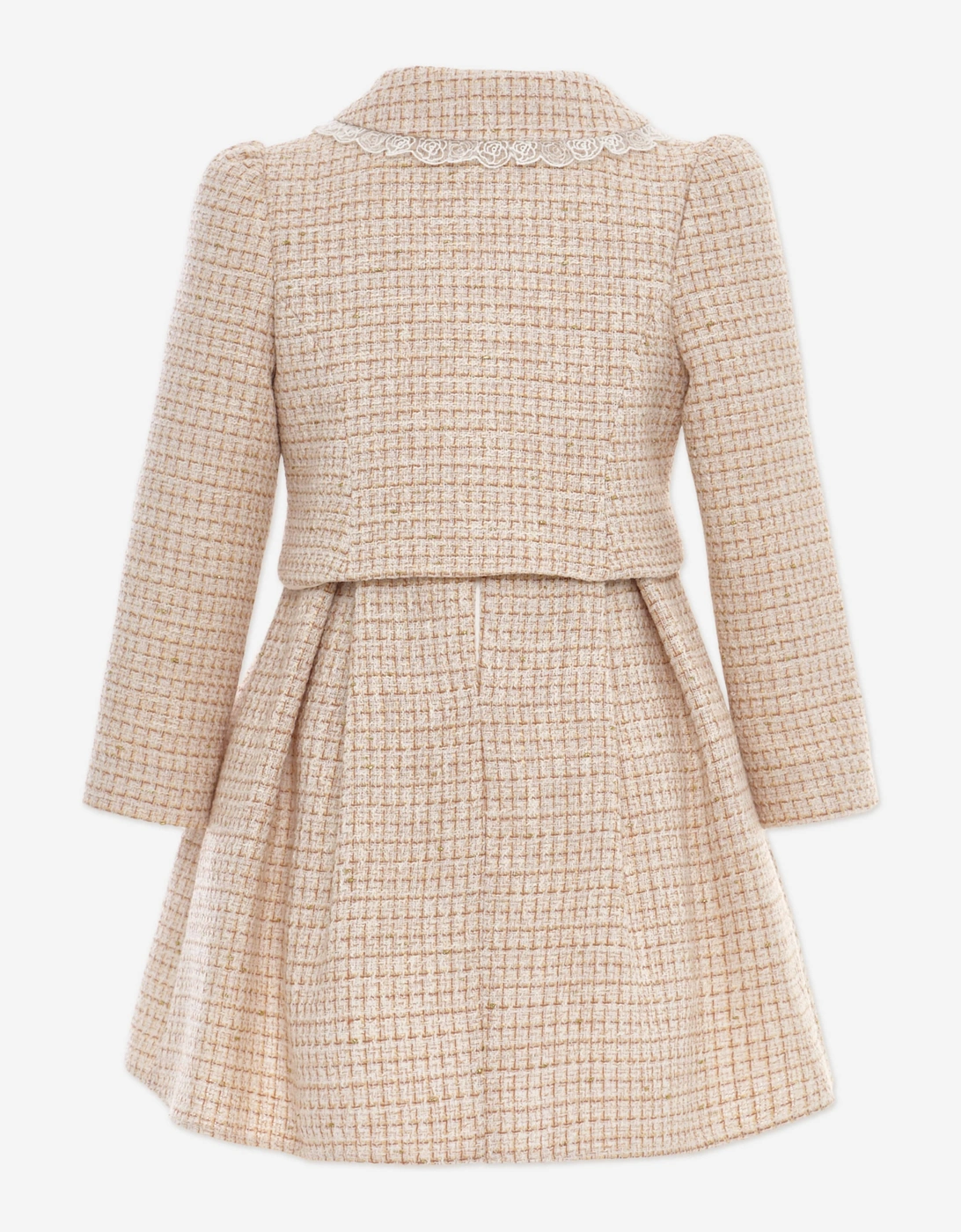 Girls Jacket and Skirt Set in Beige