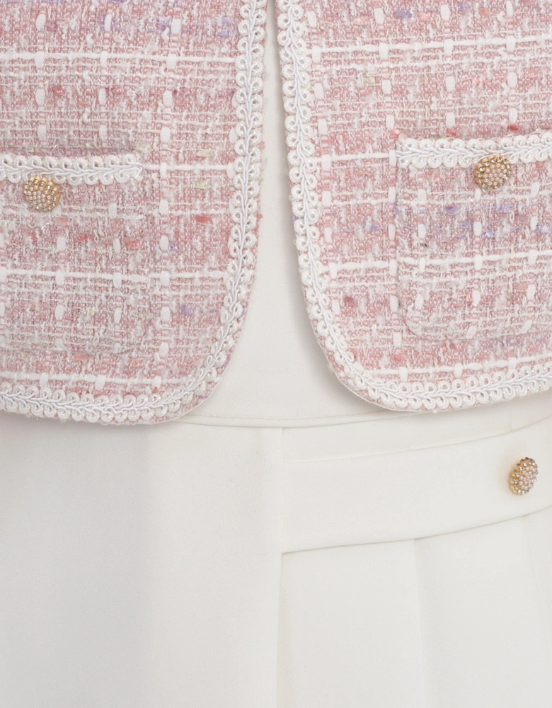 Girls Dress and Jacket Set in Ivory