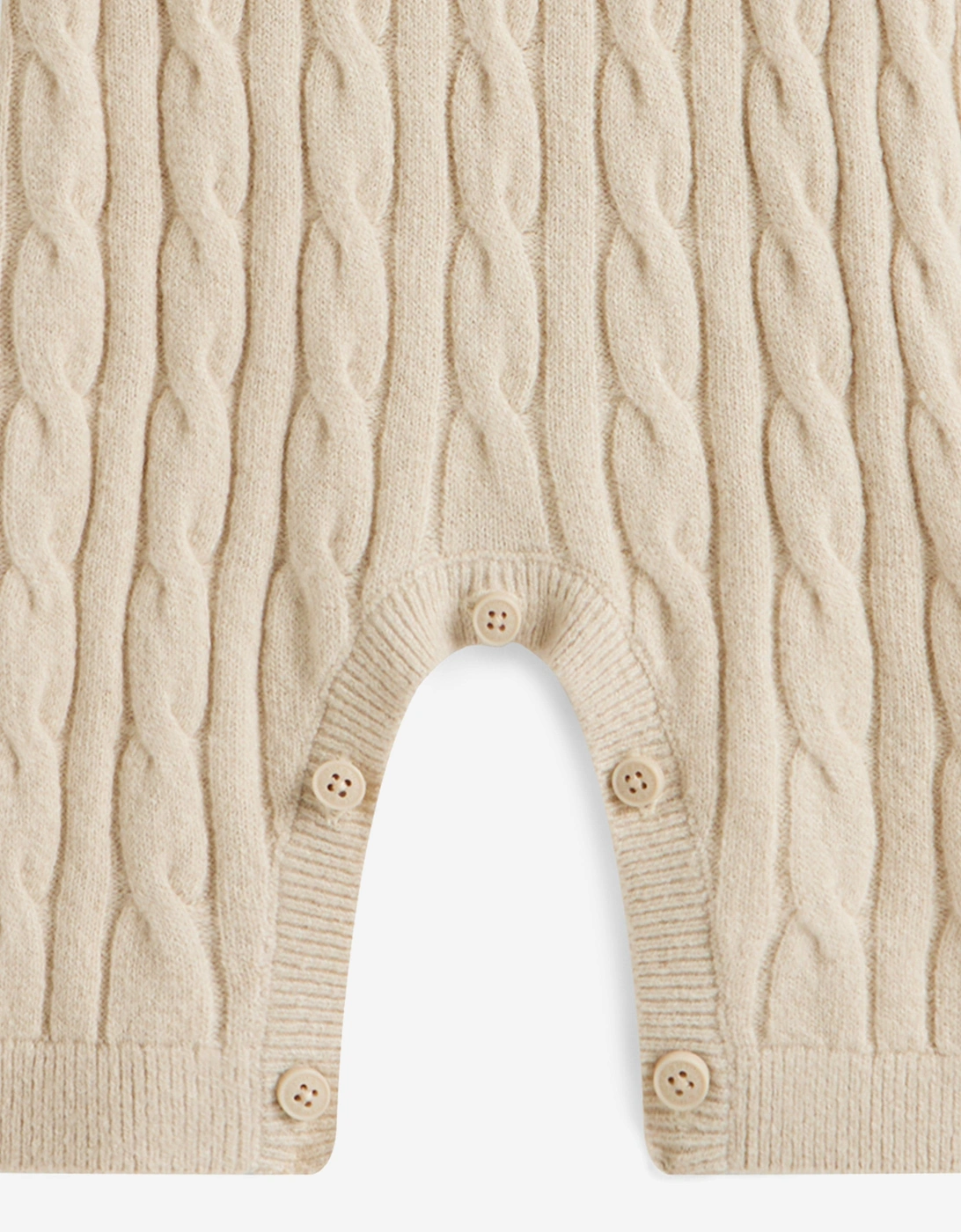 Baby Cable Knit Romper in Beige