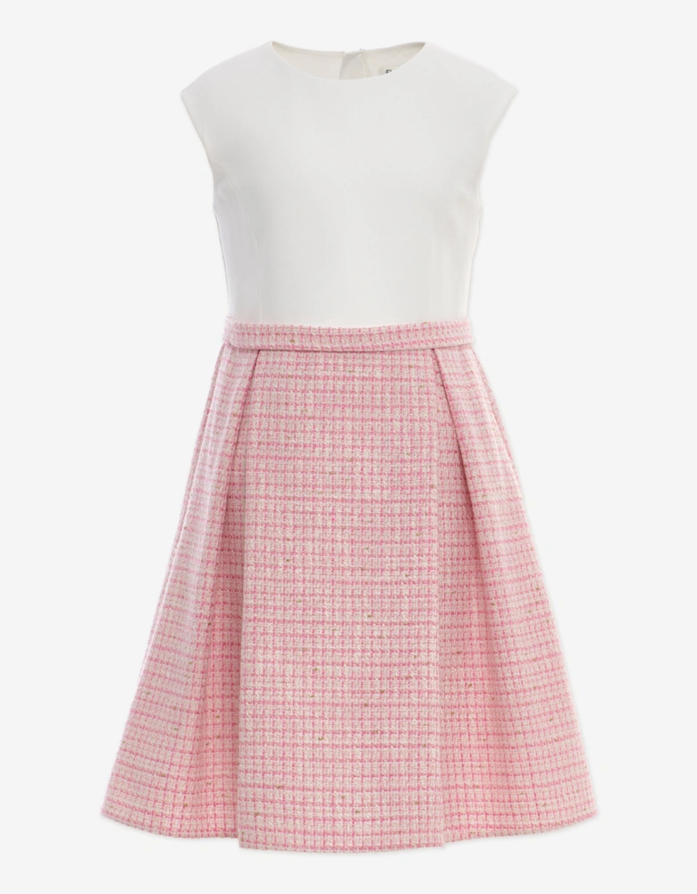 Girls Tweed Jacket and Skirt Set in Pink