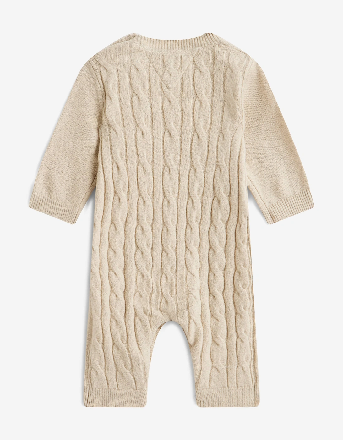 Baby Cable Knit Romper in Beige