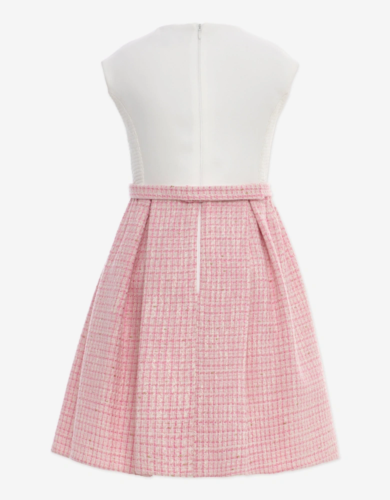 Girls Tweed Jacket and Skirt Set in Pink