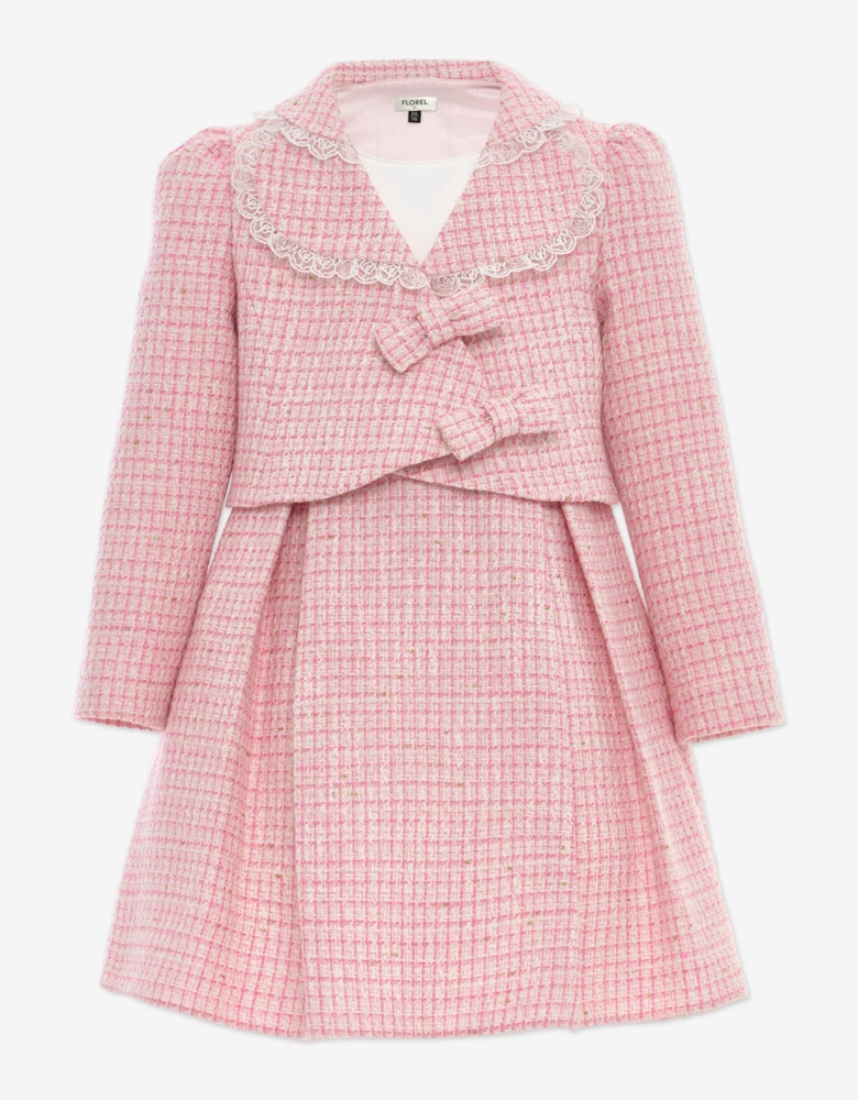 Girls Jacket and Skirt Set in Pink