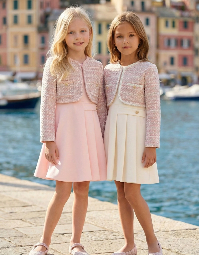 Girls Dress and Jacket Set in Pink