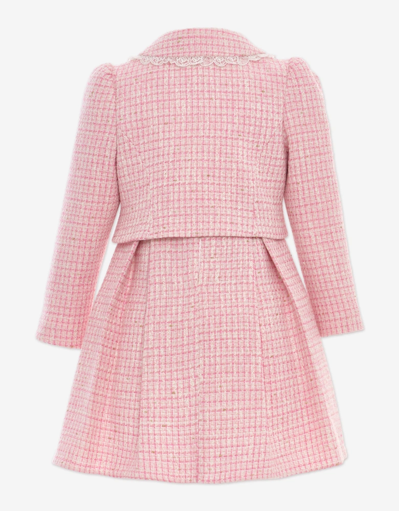 Girls Jacket and Skirt Set in Pink