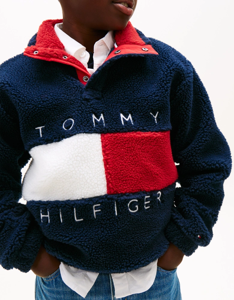 Kids Heritage Flag Fleece Sweatshirt in Navy