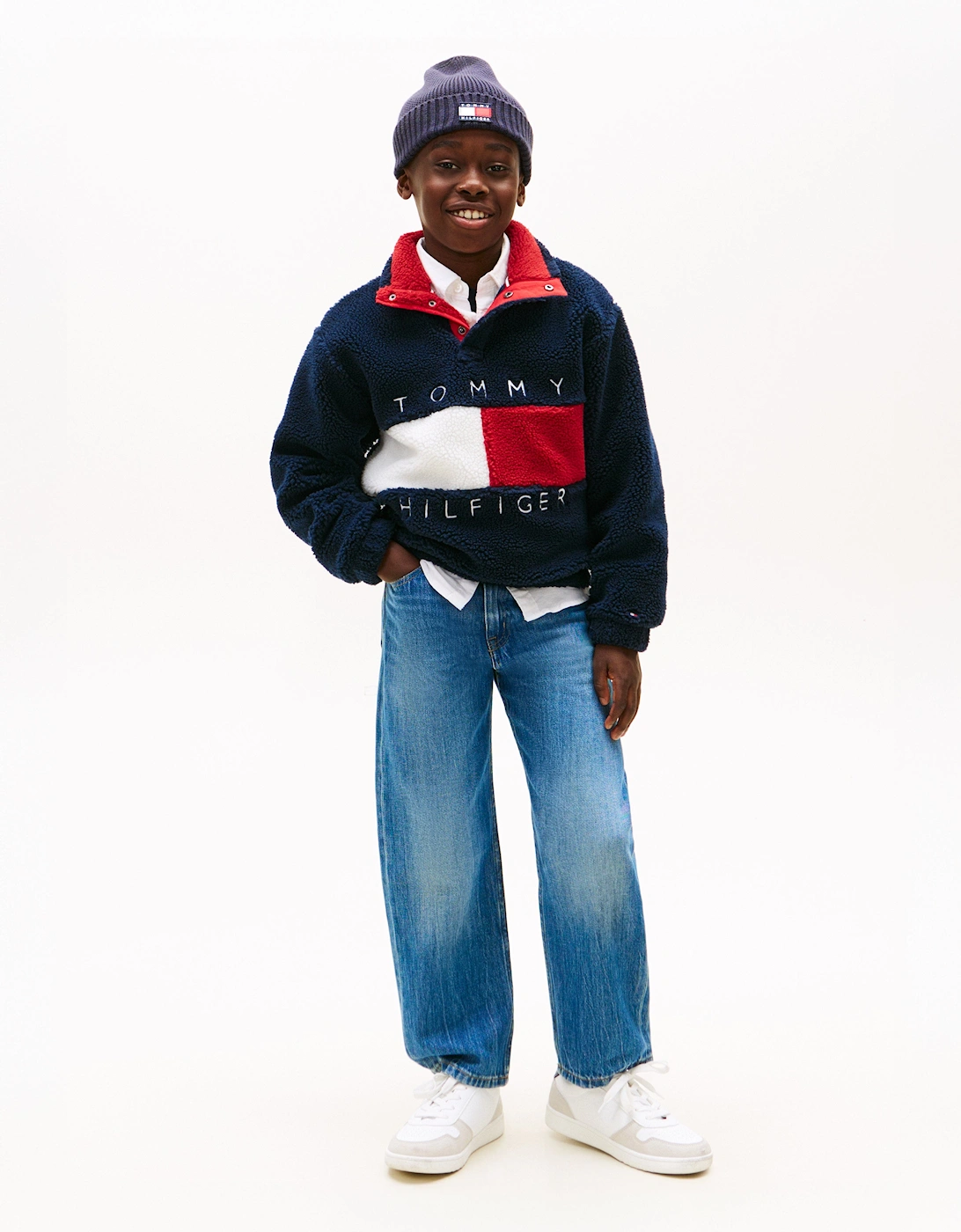 Kids Heritage Flag Fleece Sweatshirt in Navy