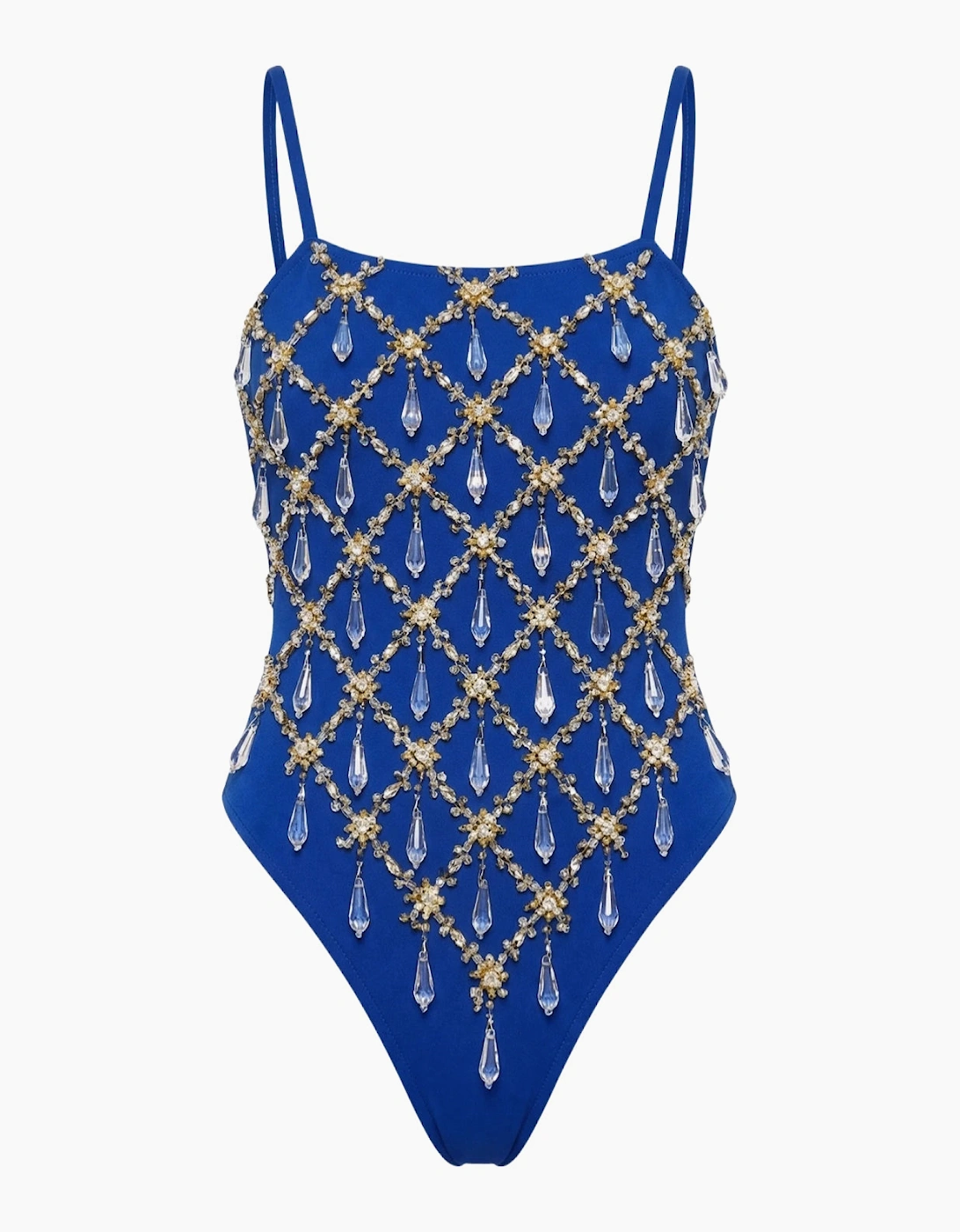 Calliope Thin Straps One Piece Swimsuit Blue