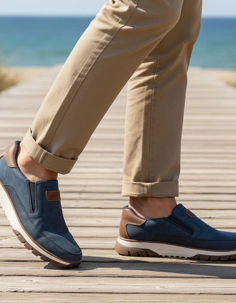 STAN Mens Slip-On Trainers Blue