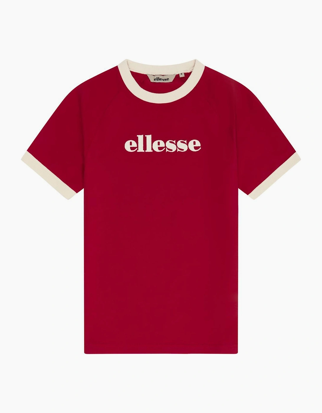 Ellesse Women's Red Albenga Tee - /Off White - Size: 8