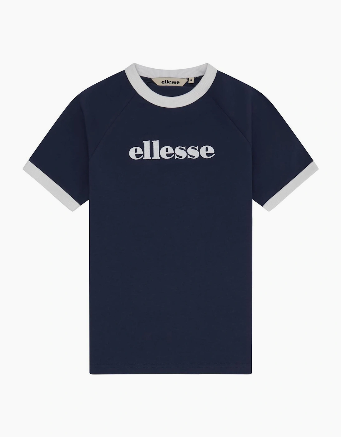 Ellesse Women's Navy Albenga Tee - Dark Blue/Off White  Size 12