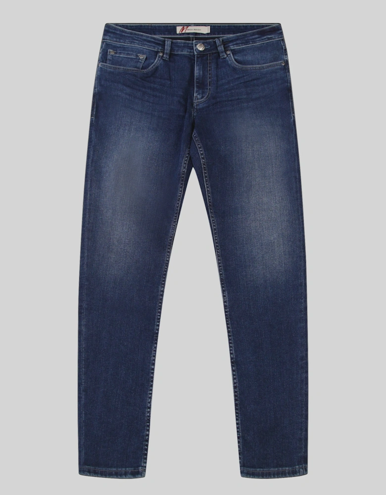 Mirage Tapered Stretch Denim Jean - Mid Blue