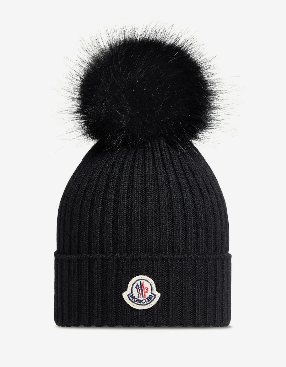 Moncler Girls Black 'S Enfant Wool Pom-Pom Hat In  Size 6 Kids