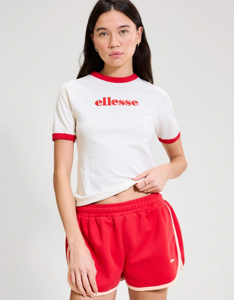 Albenga Tee - Off White/Red