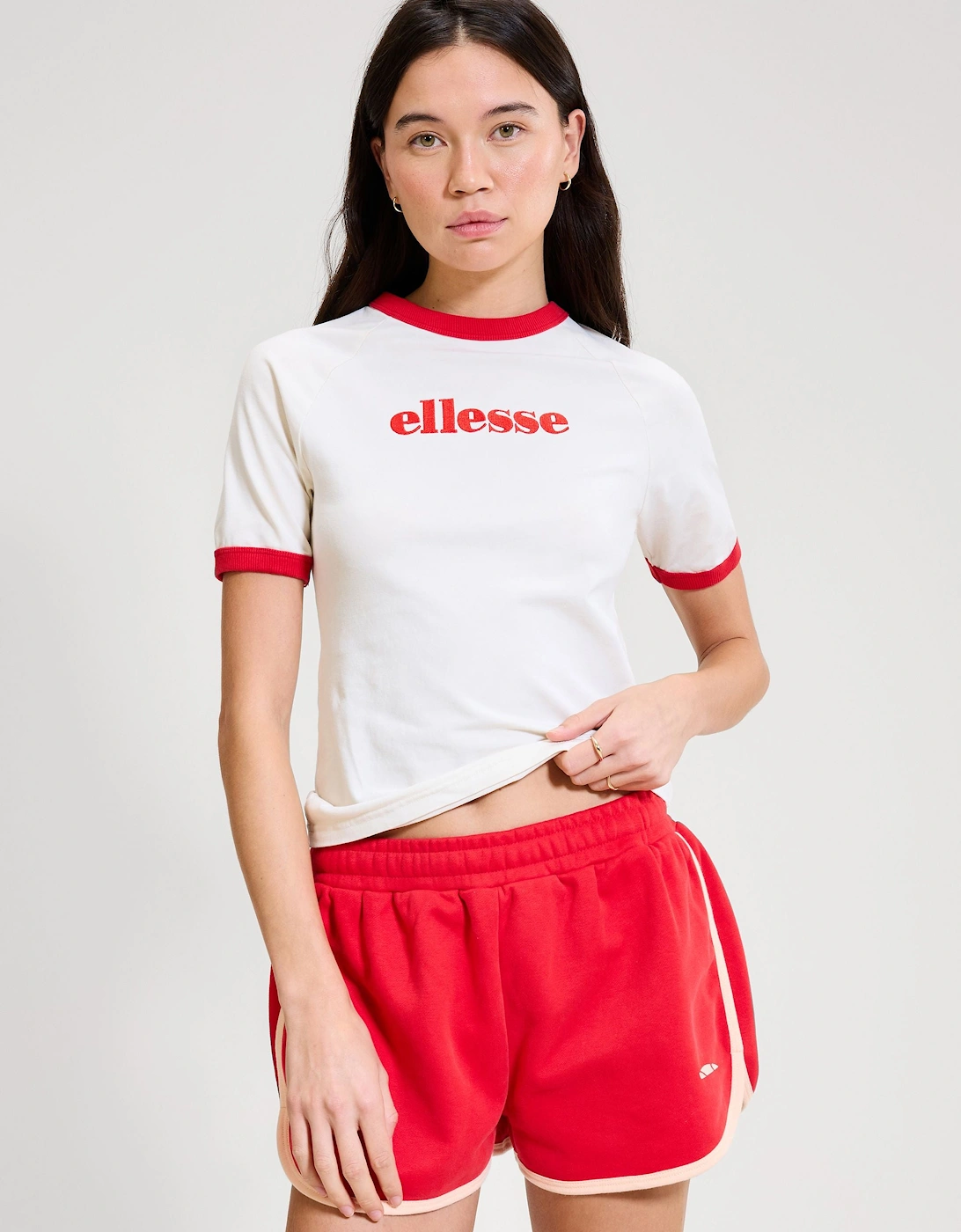 Albenga Tee - Off White/Red