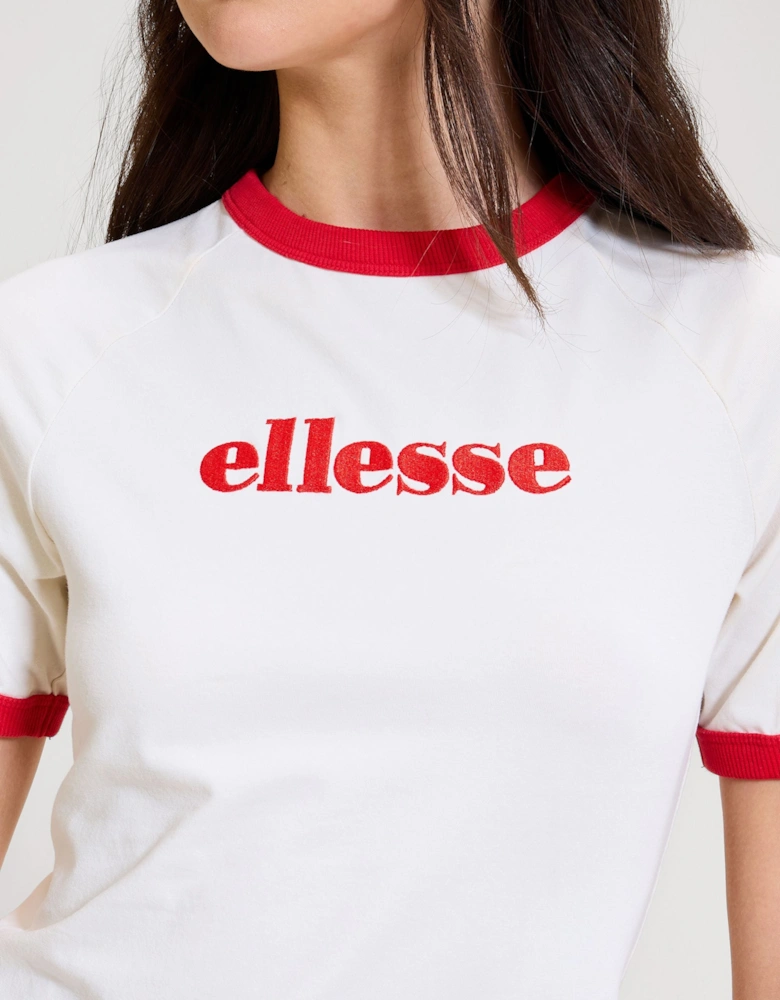 Albenga Tee - Off White/Red