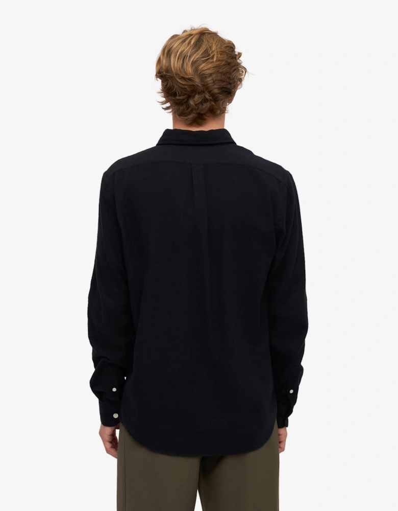 Mens Organic Flannel Shirt - Deep Black