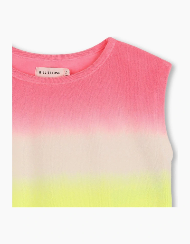 Girls Fuchsia Pink Ombré Towelling Top