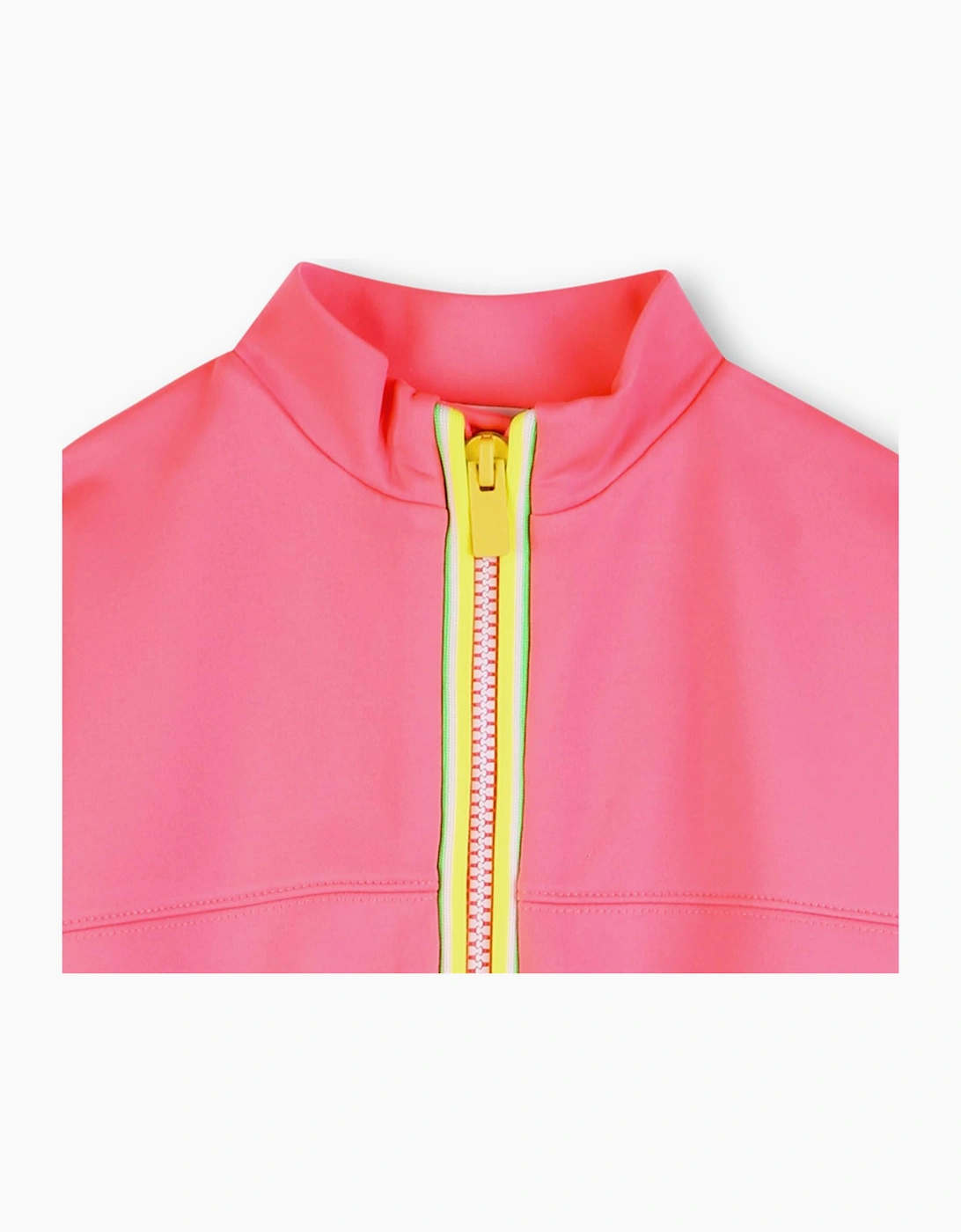 Girls Fuchsia Pink Scuba Zip Up Jacket
