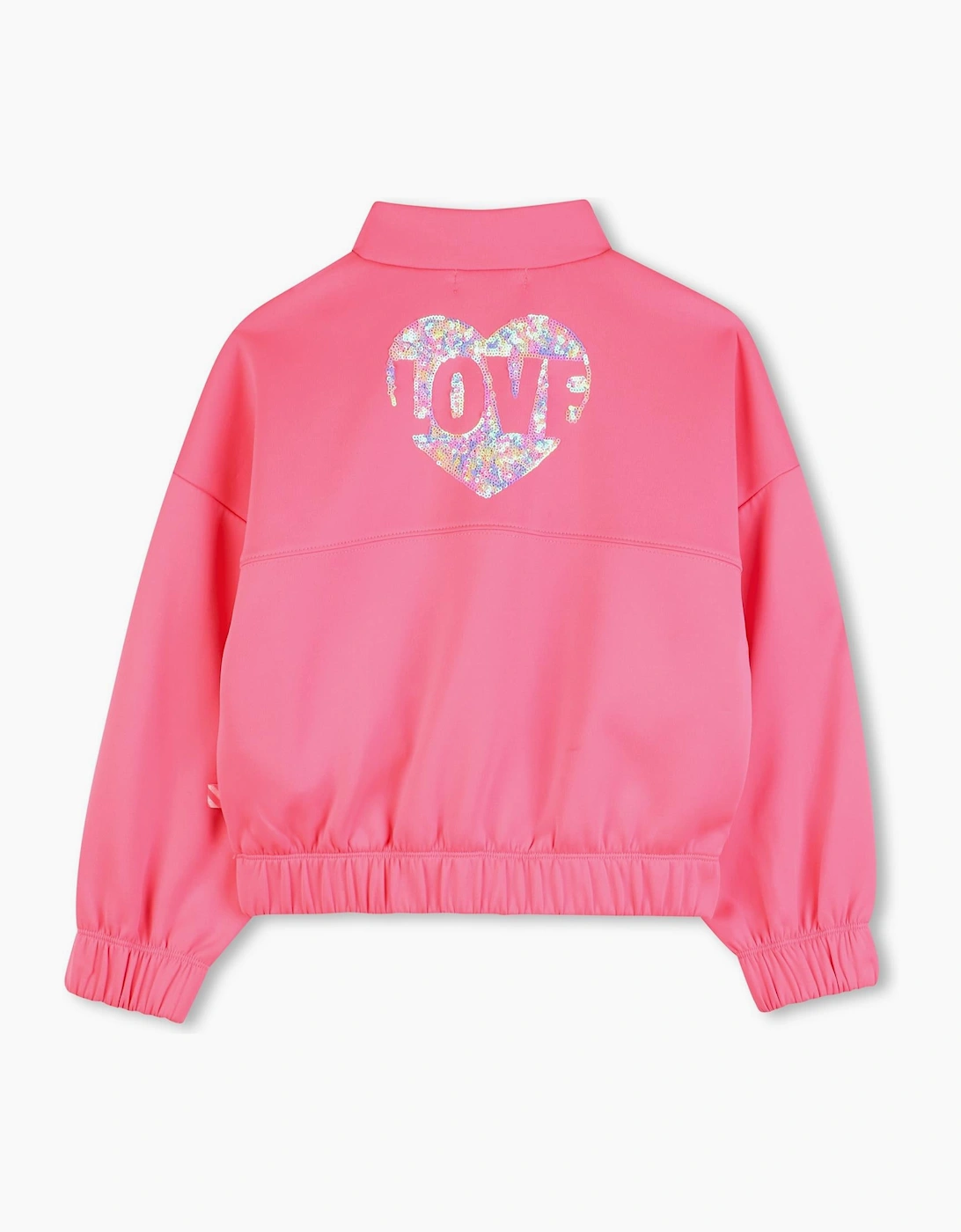 Girls Fuchsia Pink Scuba Zip Up Jacket