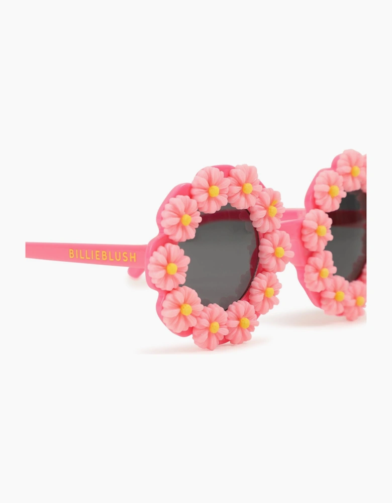 Girls Pink Flower Framed Sunglasses