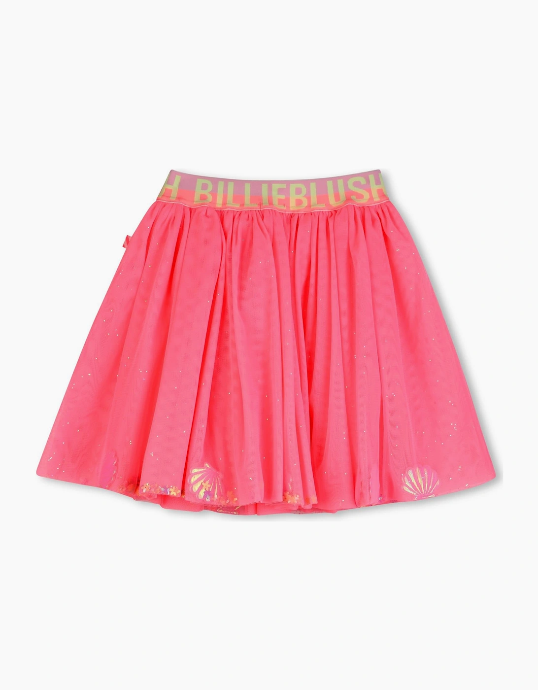 Girls Fuchsia Pink Tulle Logo Skirt