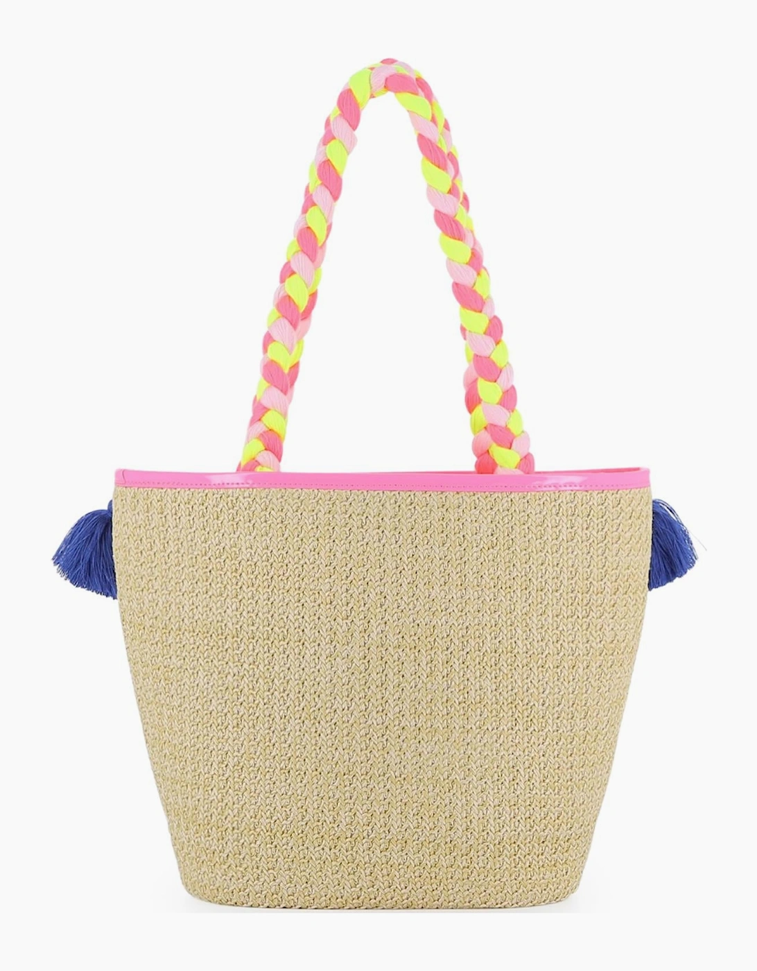 Girls Woven Multicoloured Fringe Beach Bag
