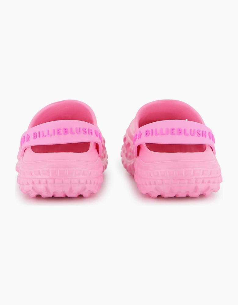 Girls Fuchsia Pink Charm Clog Sandals