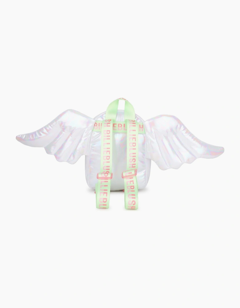 Girls Silver Soft Winged Backpack
