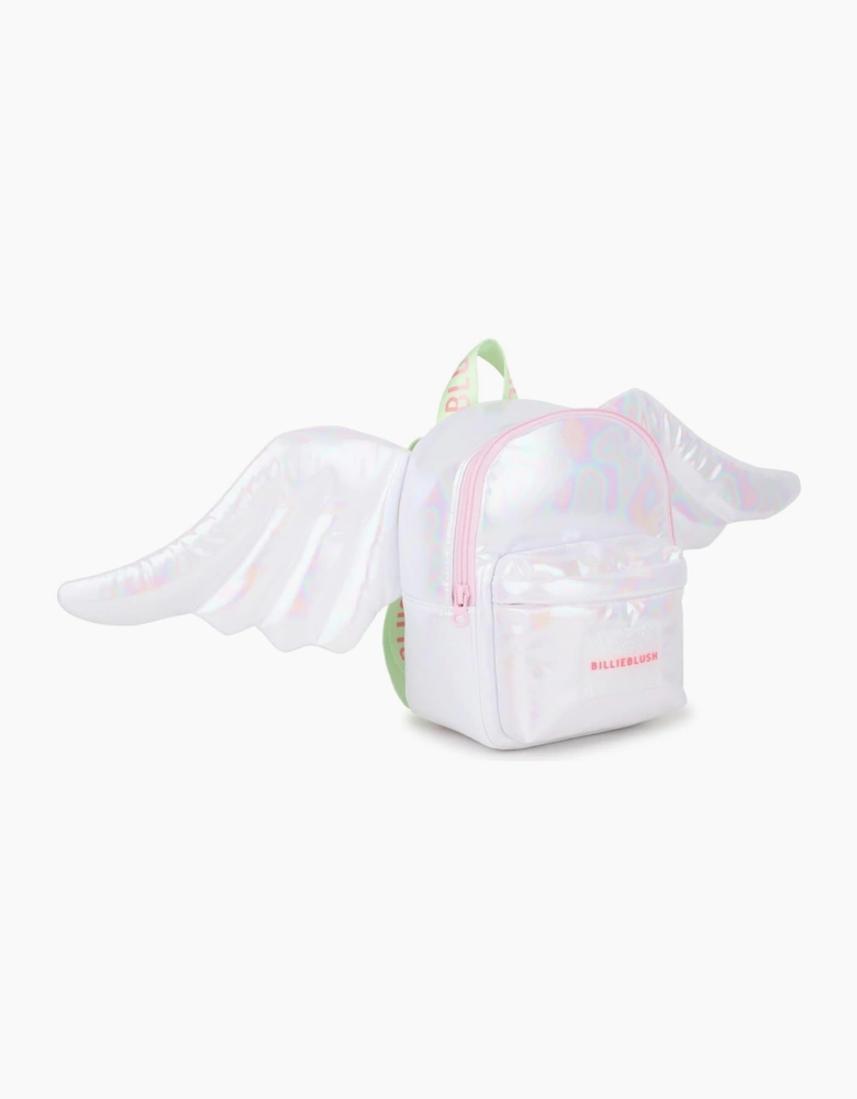 Girls Silver Soft Winged Backpack